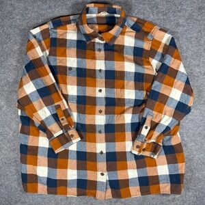 Duluth Trading Co Flannel Shirt Men's 3X Plaid Long Sleeve Button Up